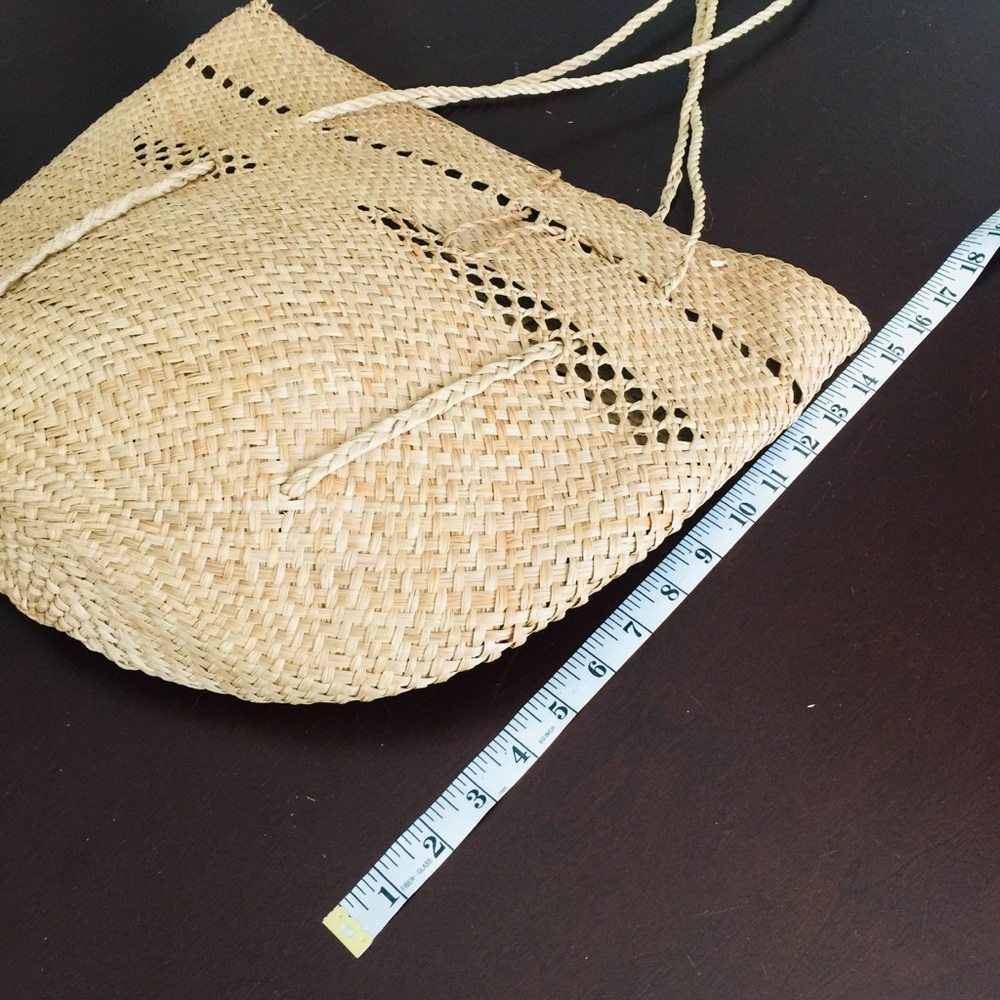 Straw bag, long double-strap, oversized - Picture 10 of 10